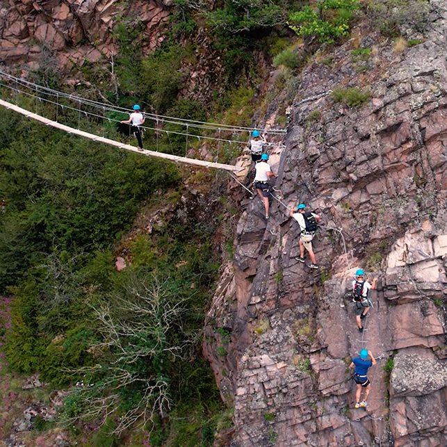 Passerelle sur le parcours de Via Ferrata